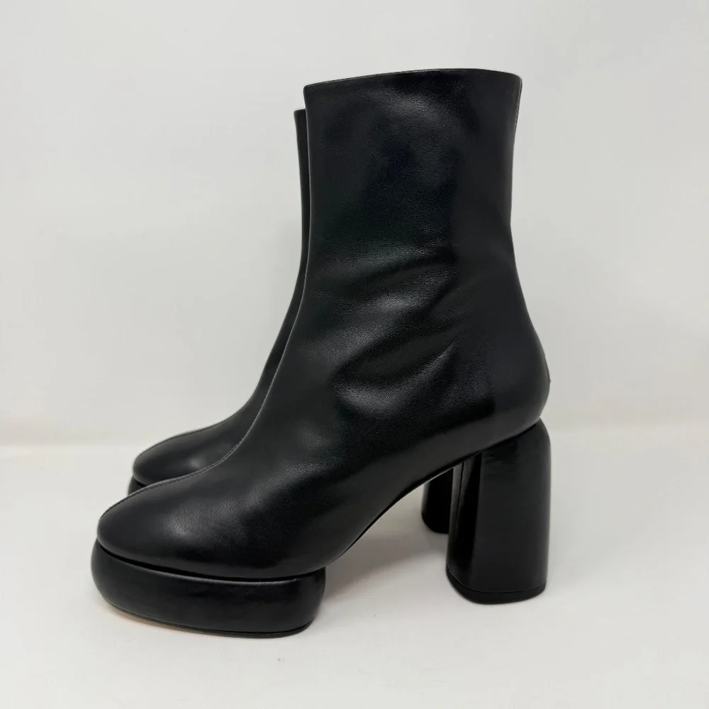 New Aeyde Emmy Boot In Black Leather Sz 38